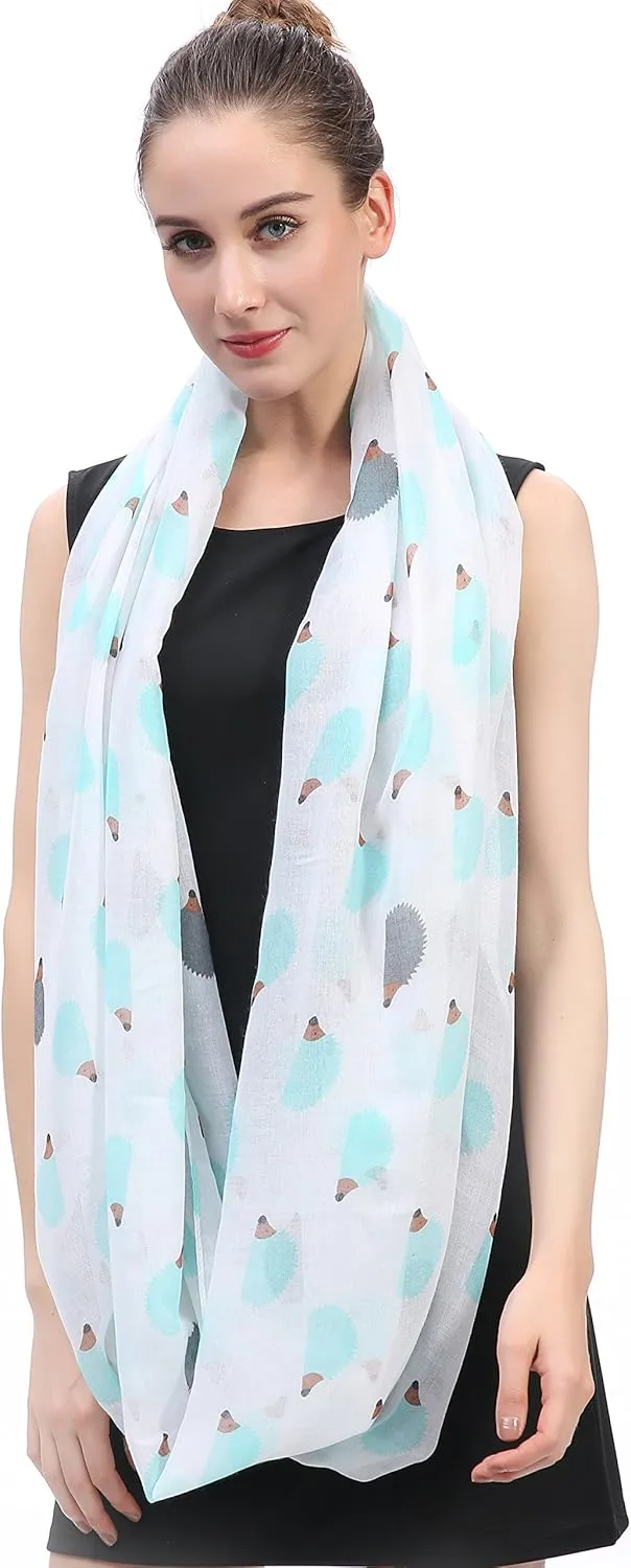 Hedgehog Animal Print Women's Infinity Scarf Lightweight