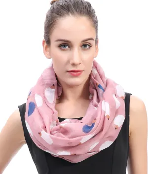Hedgehog Animal Print Women's Infinity Scarf Lightweight