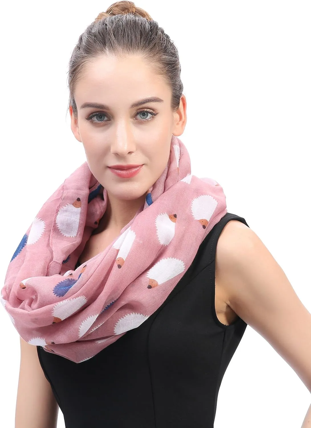 Hedgehog Animal Print Women's Infinity Scarf Lightweight