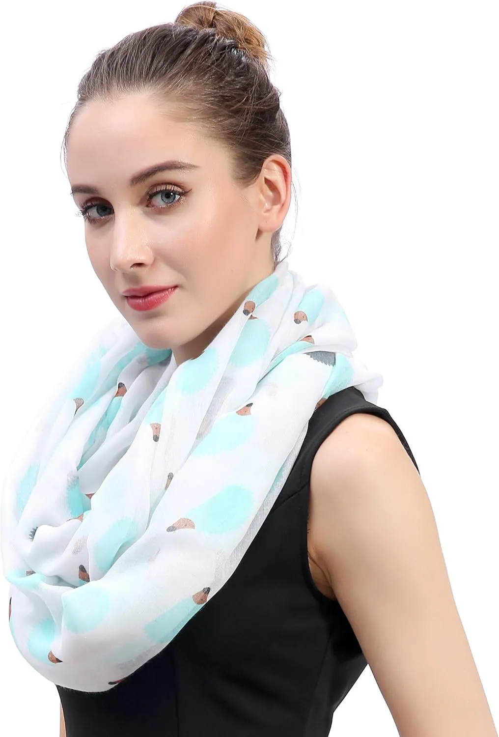 Hedgehog Animal Print Women's Infinity Scarf Lightweight