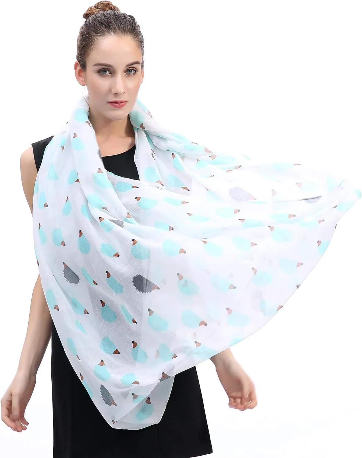 Hedgehog Animal Print Women's Infinity Scarf Lightweight
