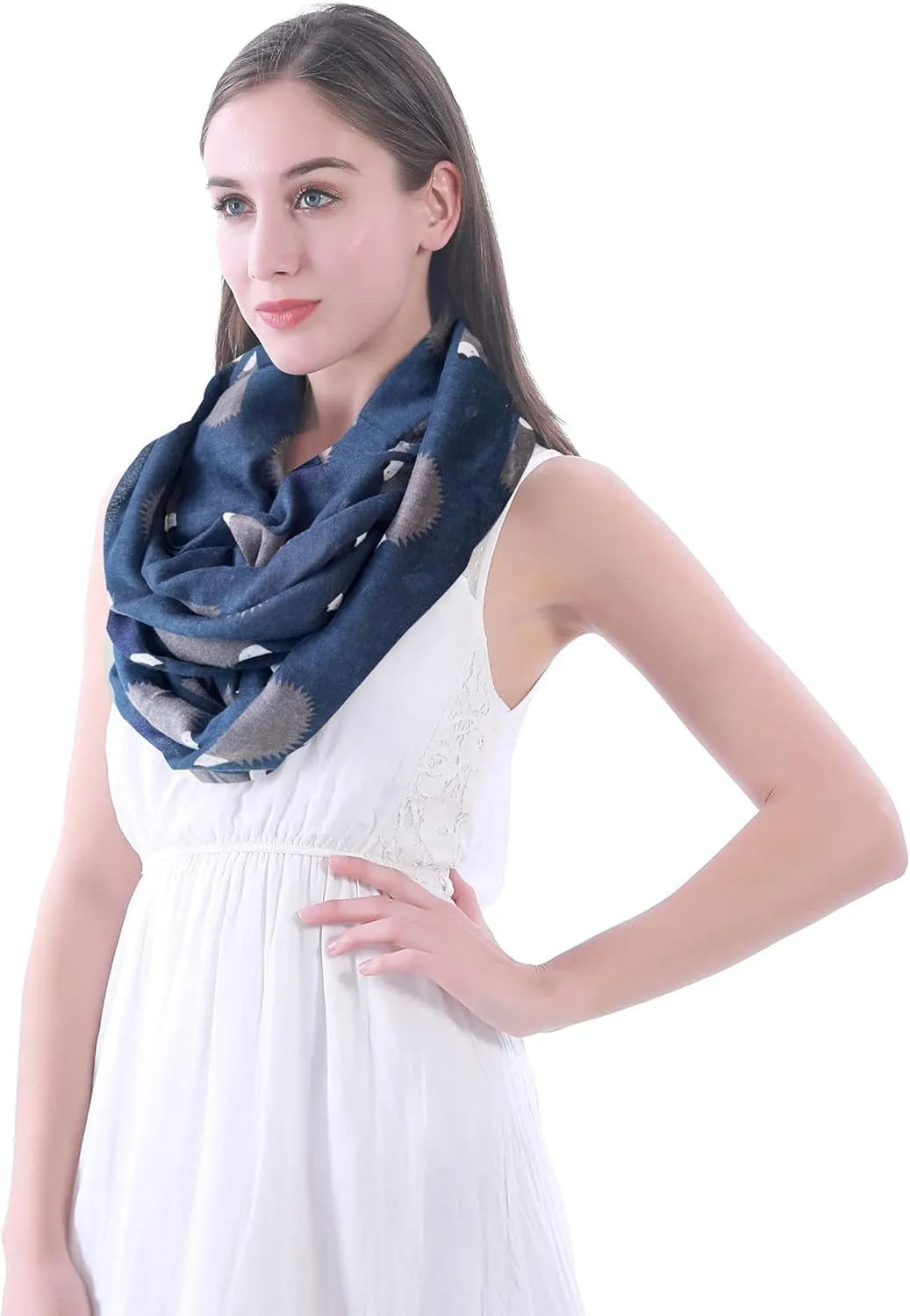 Hedgehog Animal Print Women's Infinity Scarf Lightweight