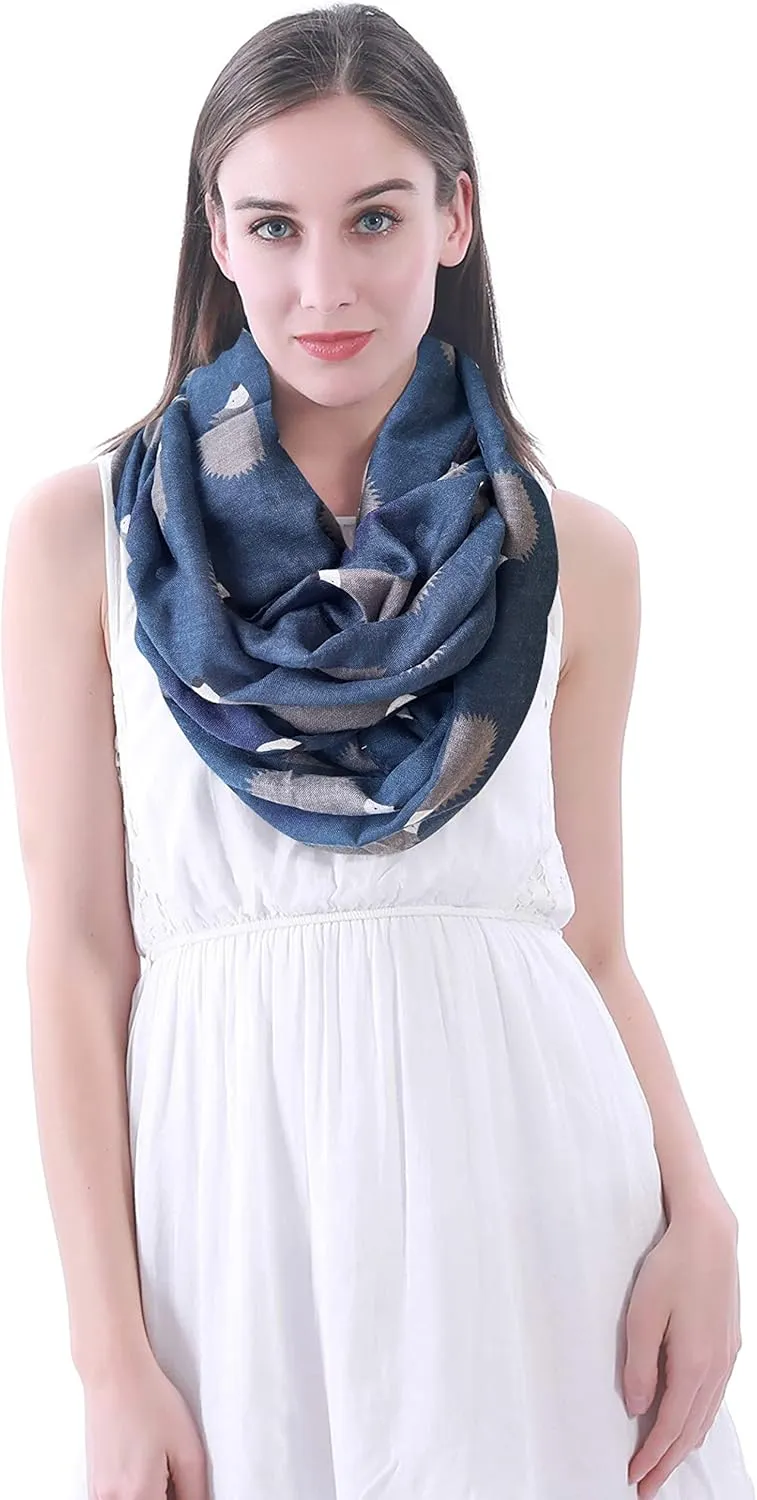 Hedgehog Animal Print Women's Infinity Scarf Lightweight