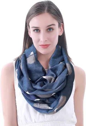 Hedgehog Animal Print Women's Infinity Scarf Lightweight