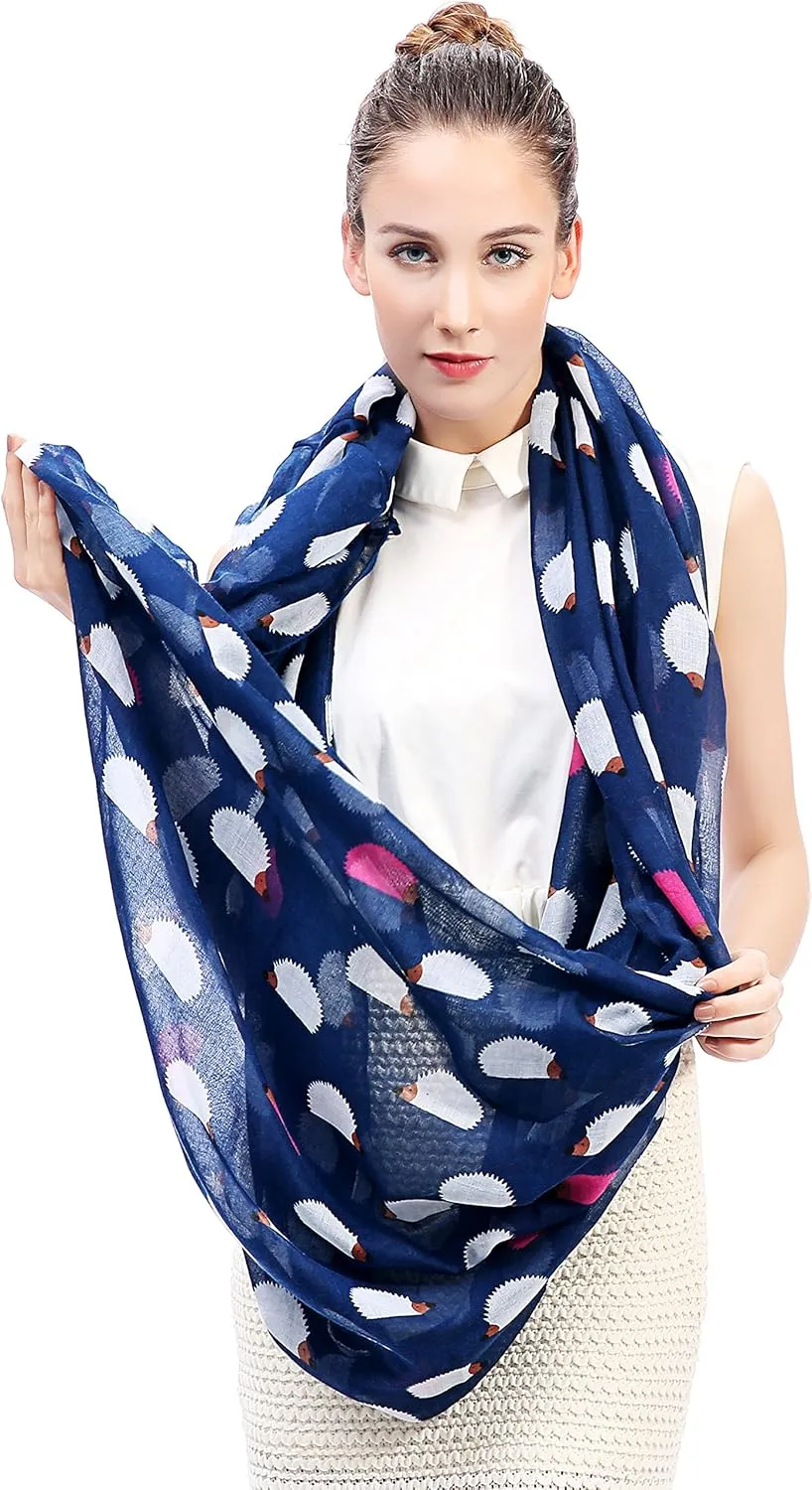Hedgehog Animal Print Women's Infinity Scarf Lightweight