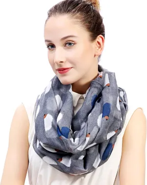 Hedgehog Animal Print Women's Infinity Scarf Lightweight