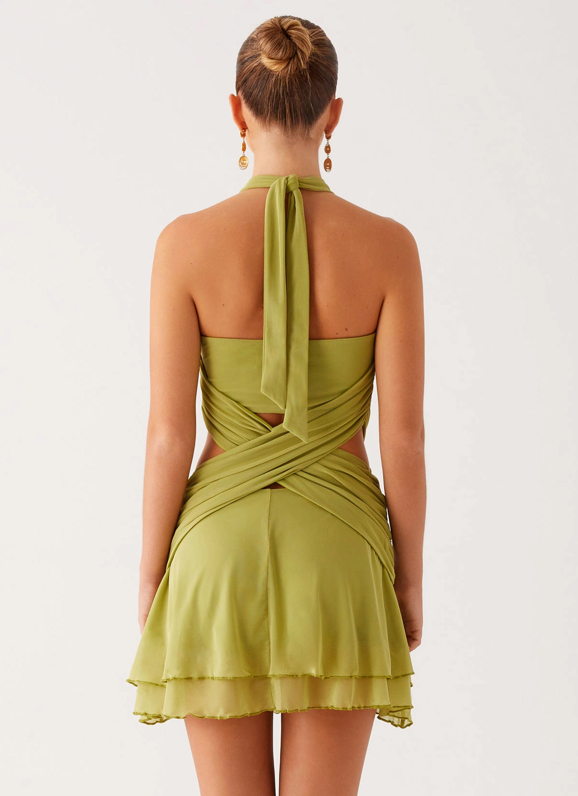 Helsa Mini Dress - Green Trendy Fit Look Relaxed and stylish