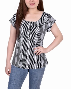 AdaptiveFitFabric Short Sleeve 1/2 Zip Knit Top