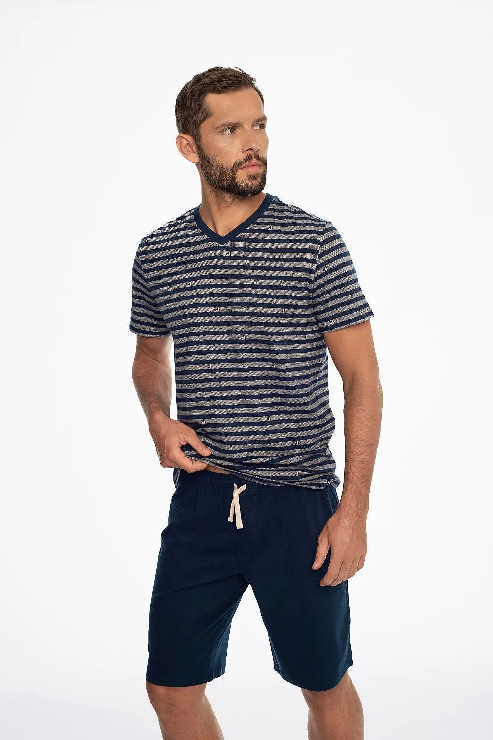 Henderson short-sleeved shirt with stripes Men's pajamas