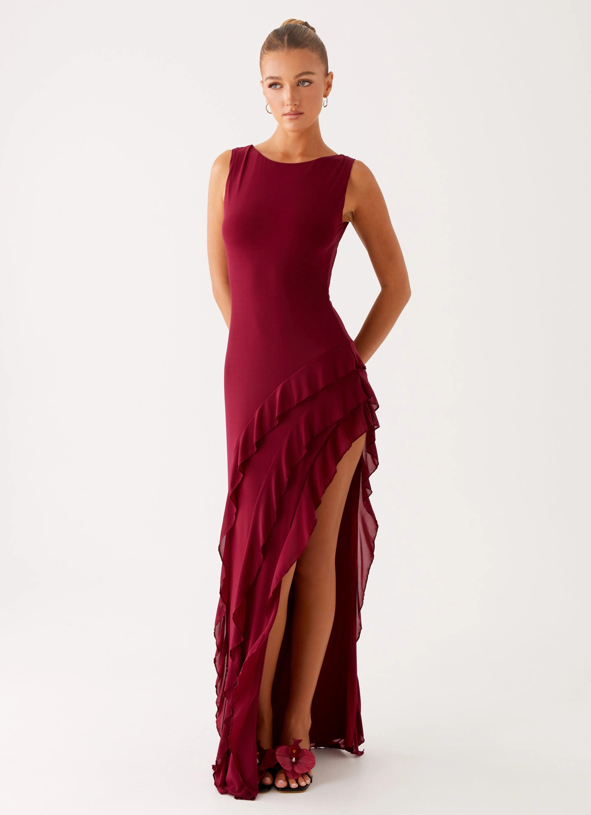 Feminine Energy Hendrix Maxi Dress - Raspberry Wine
