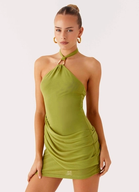 Bow-Detail Henrietta Mini Dress - Citrus