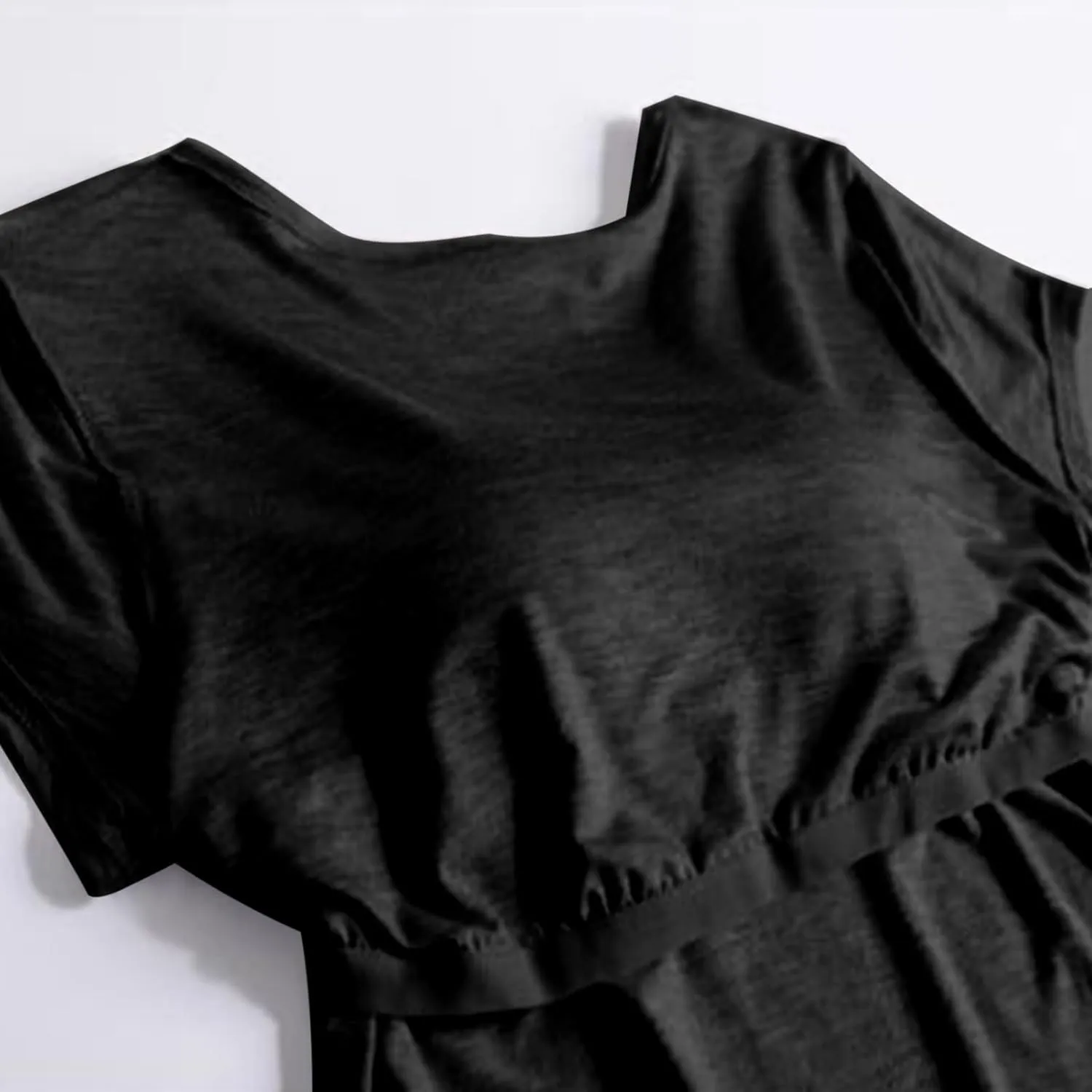 HGps8w Women's Nightgown with Built in Shelf Bra Soft Cotton Sleepwear Comfy Short Sleeve Loungewear Loose Nightshirts Dress
