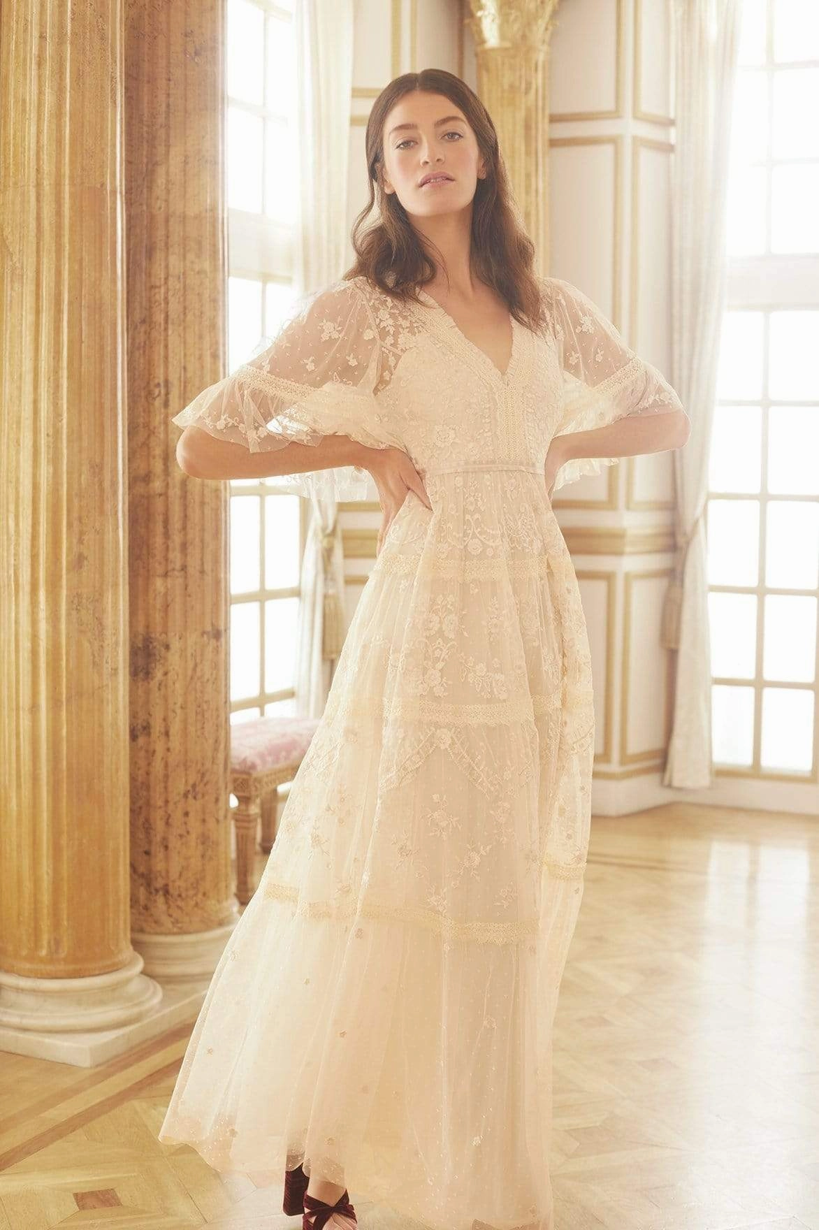 Lottie Lace Gown Square Neck