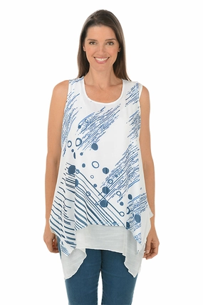 LayeringFriendly Weight Asteroid Layered Shark Bite Sleeveless Top