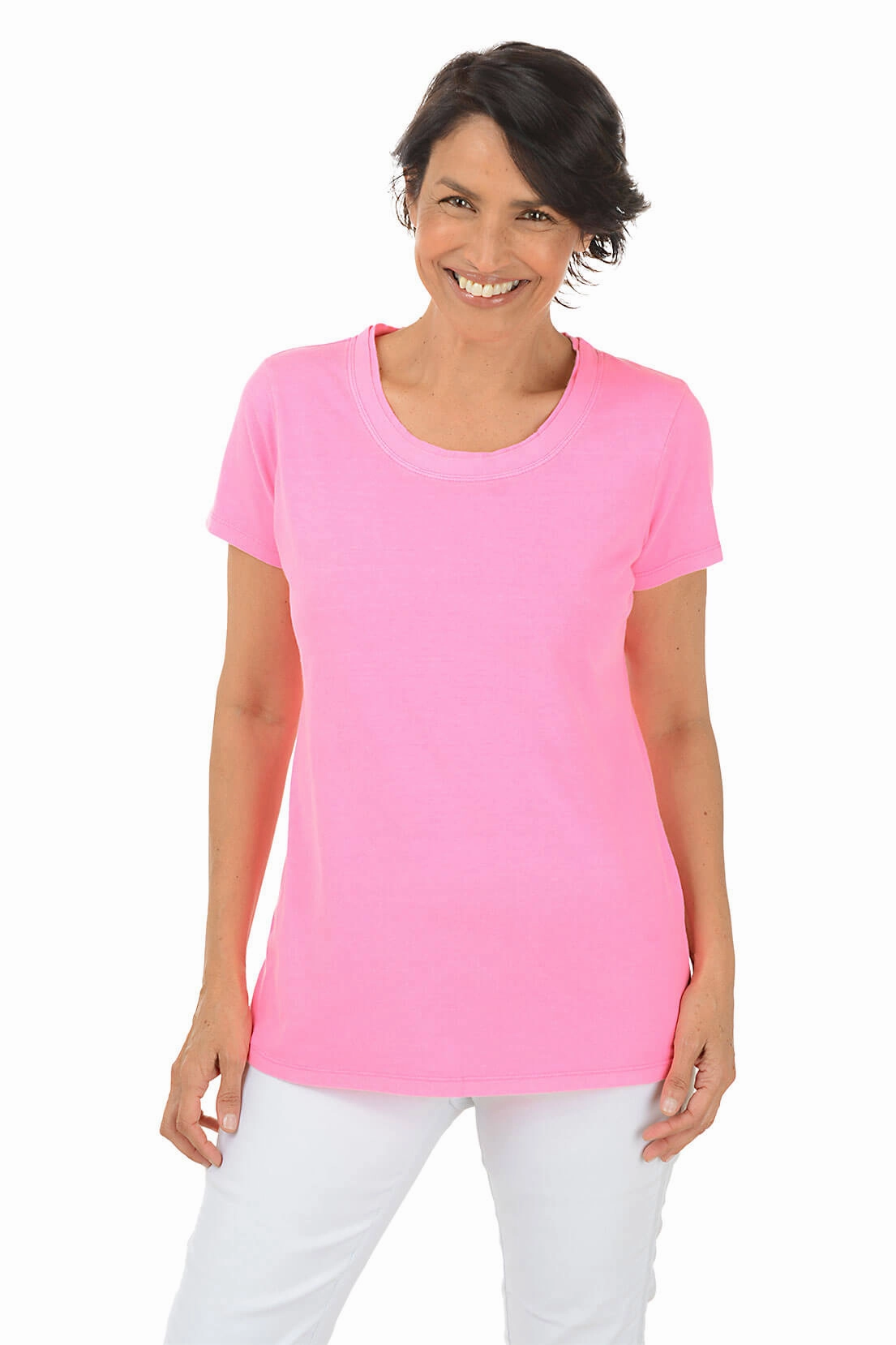 Quick Access Slit Classic Scoop Neck Tee