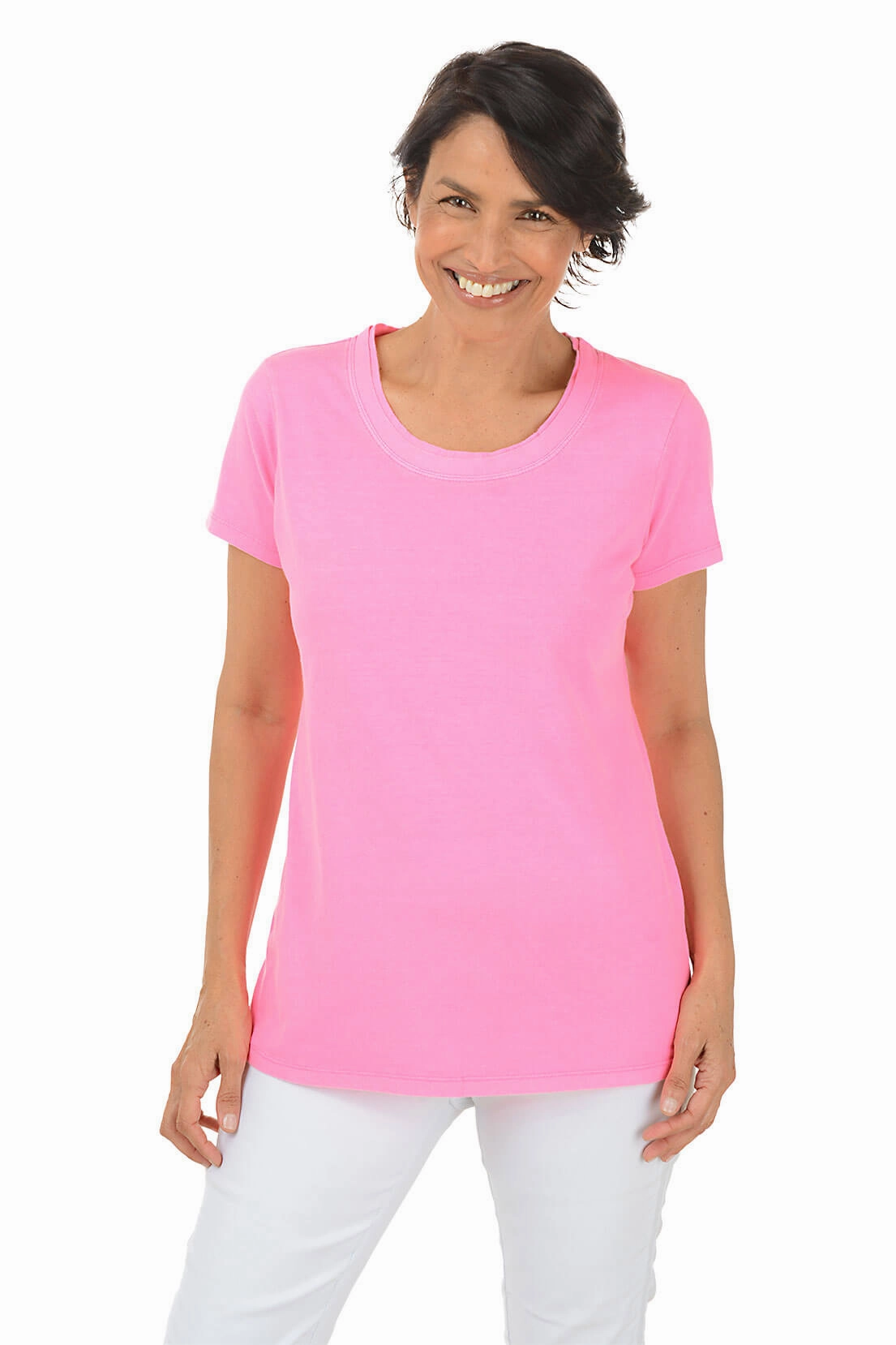 Ethical production Anti Pill Finish Classic Scoop Neck Tee