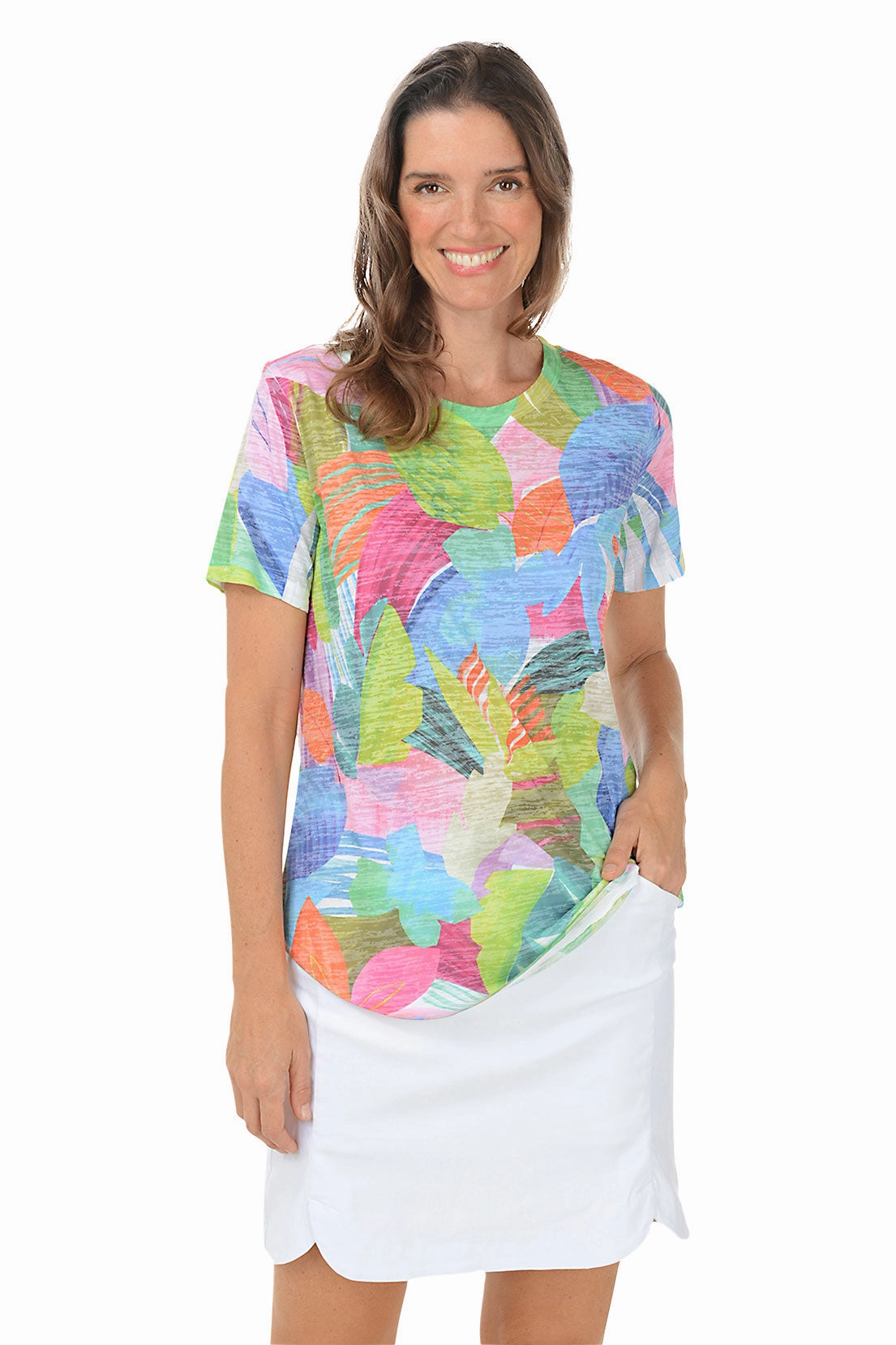 Comfortable Wear Hideaway Short Sleeve Burnout Tee