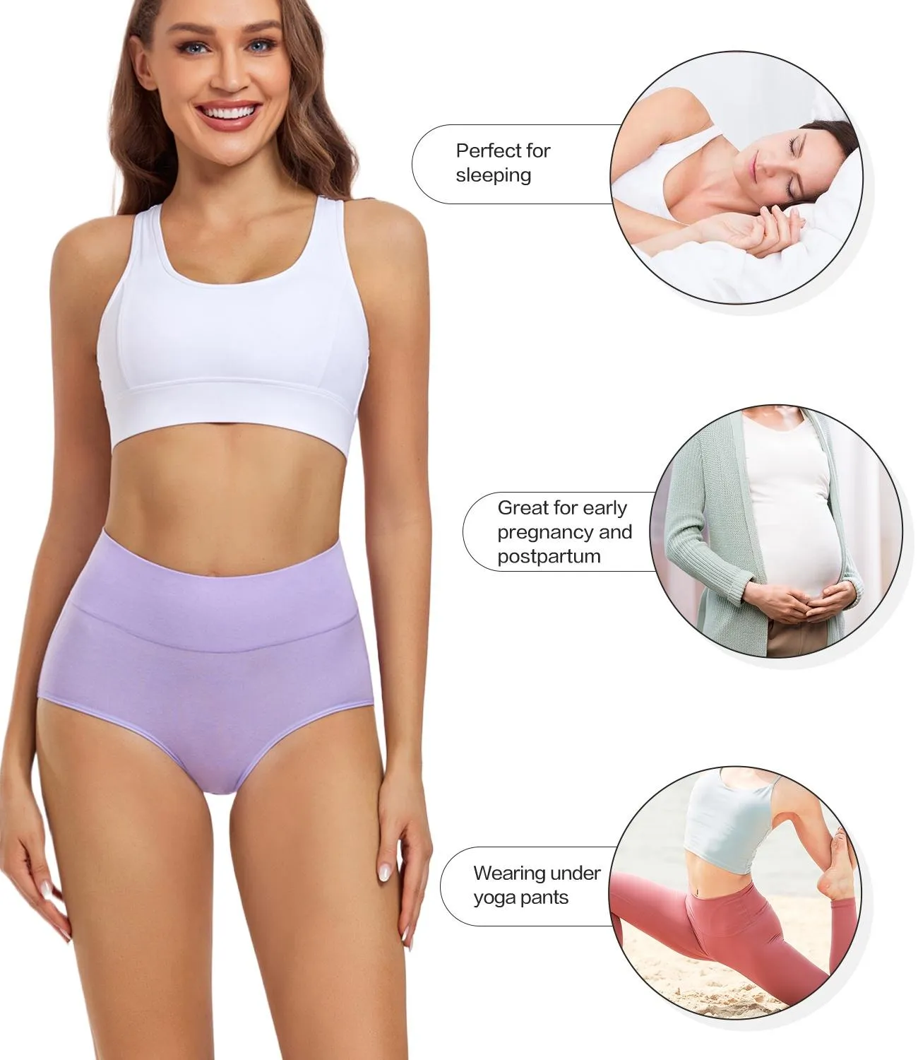 High Waist Cotton Panties and Full Brief Panties for Women (Pack of 6)