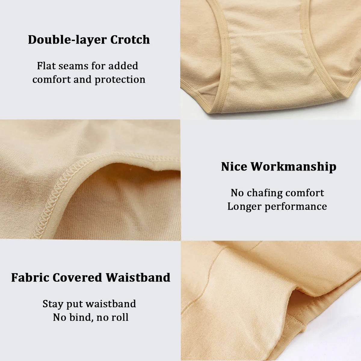 High Waist Cotton Panties and Full Brief Panties for Women (Pack of 6)