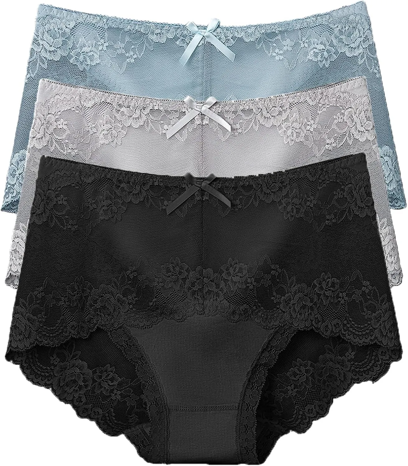 High Waist Underwear for Women 3 Pack Seamless Hipster Panties Soft Briefs Ladies Stretch Full Coverage Panties