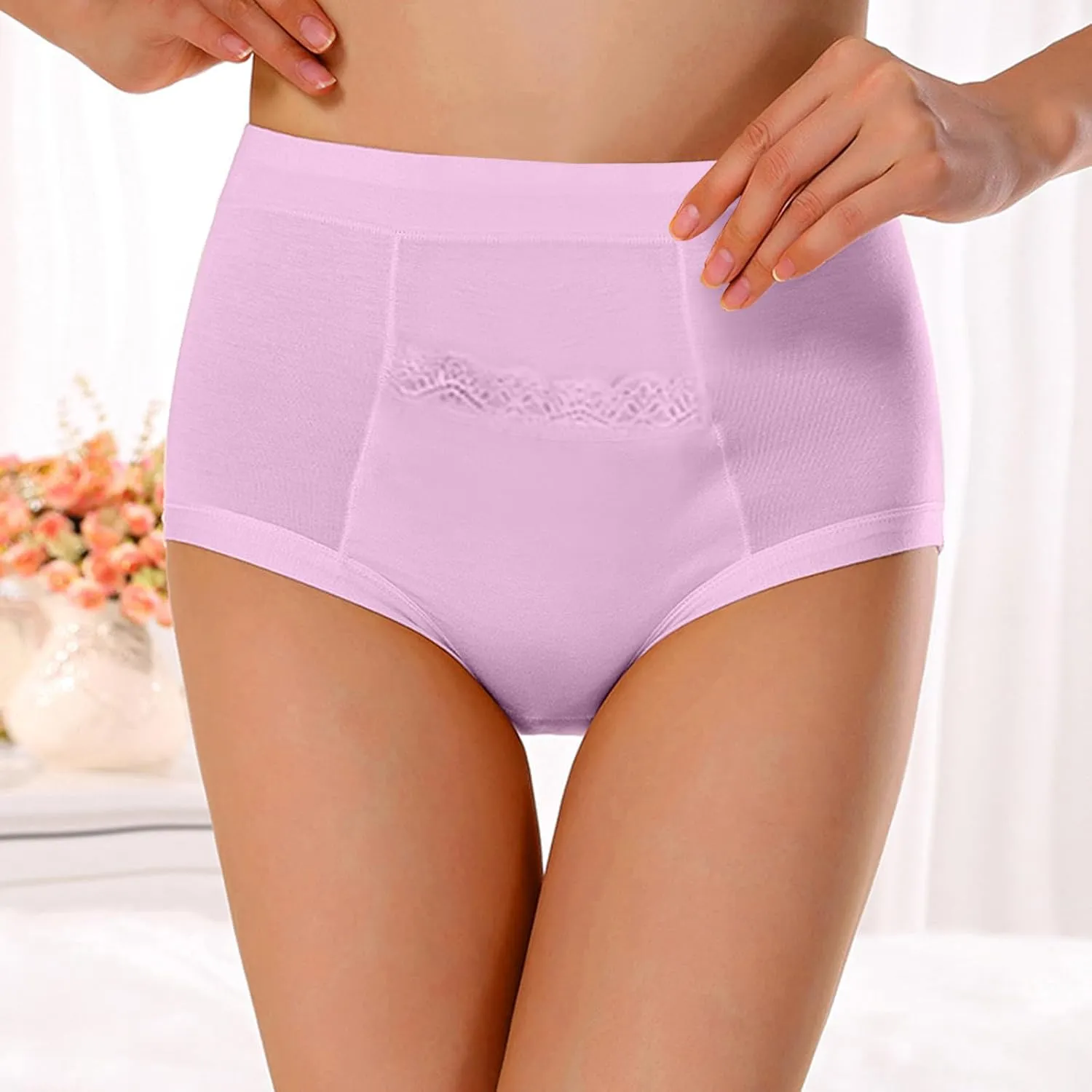 High Waist Underwear for Women Plus Size Seamless Hipster Panties Soft Briefs Ladies Stretch Full Coverage Panties