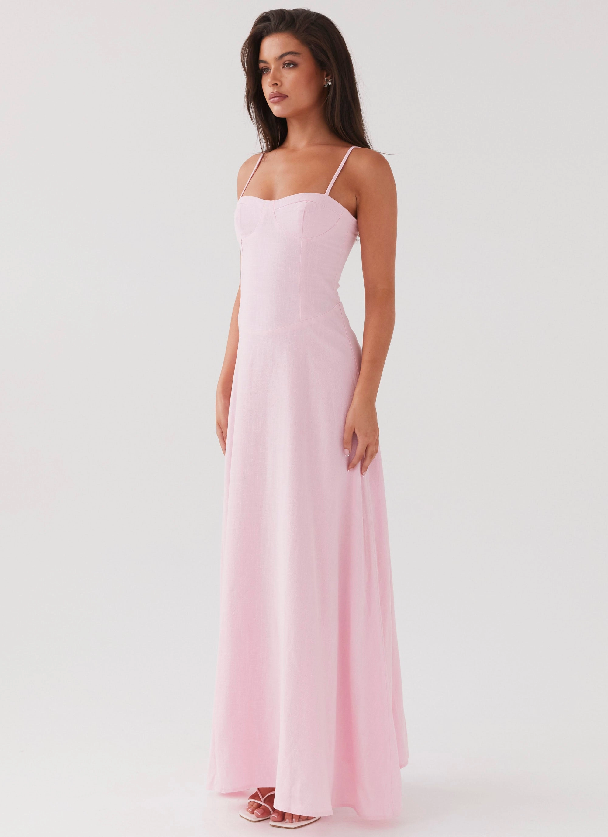 Angelina Linen Maxi Dress - Pink Petal Versatile-Style