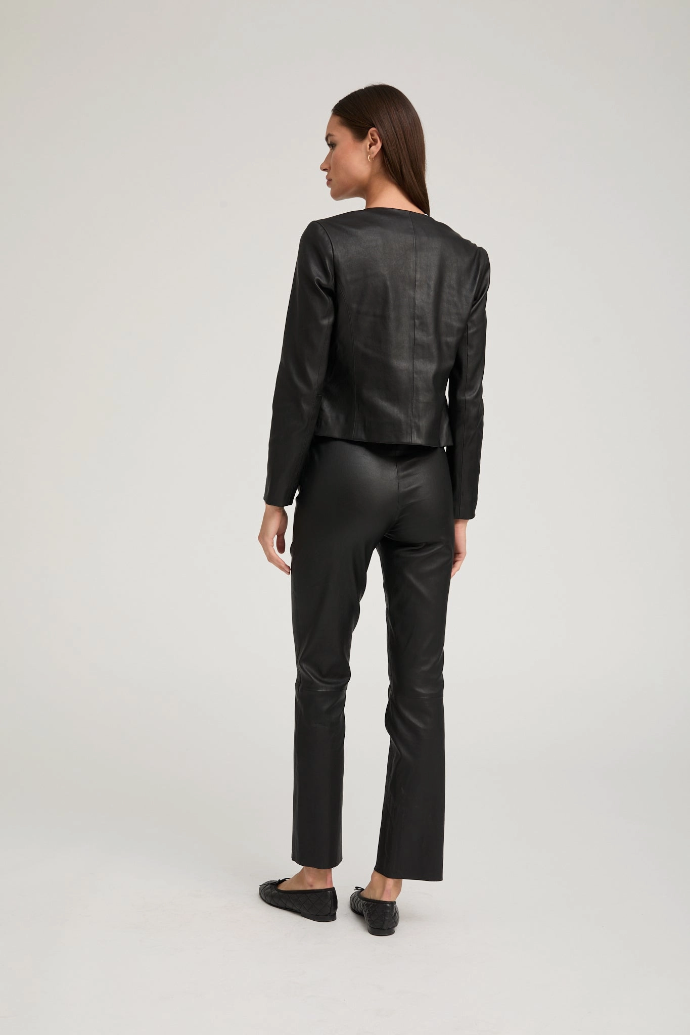 Black Leather Shrunken Jacket PerimeterStructuralBoning Simple Modern Piece