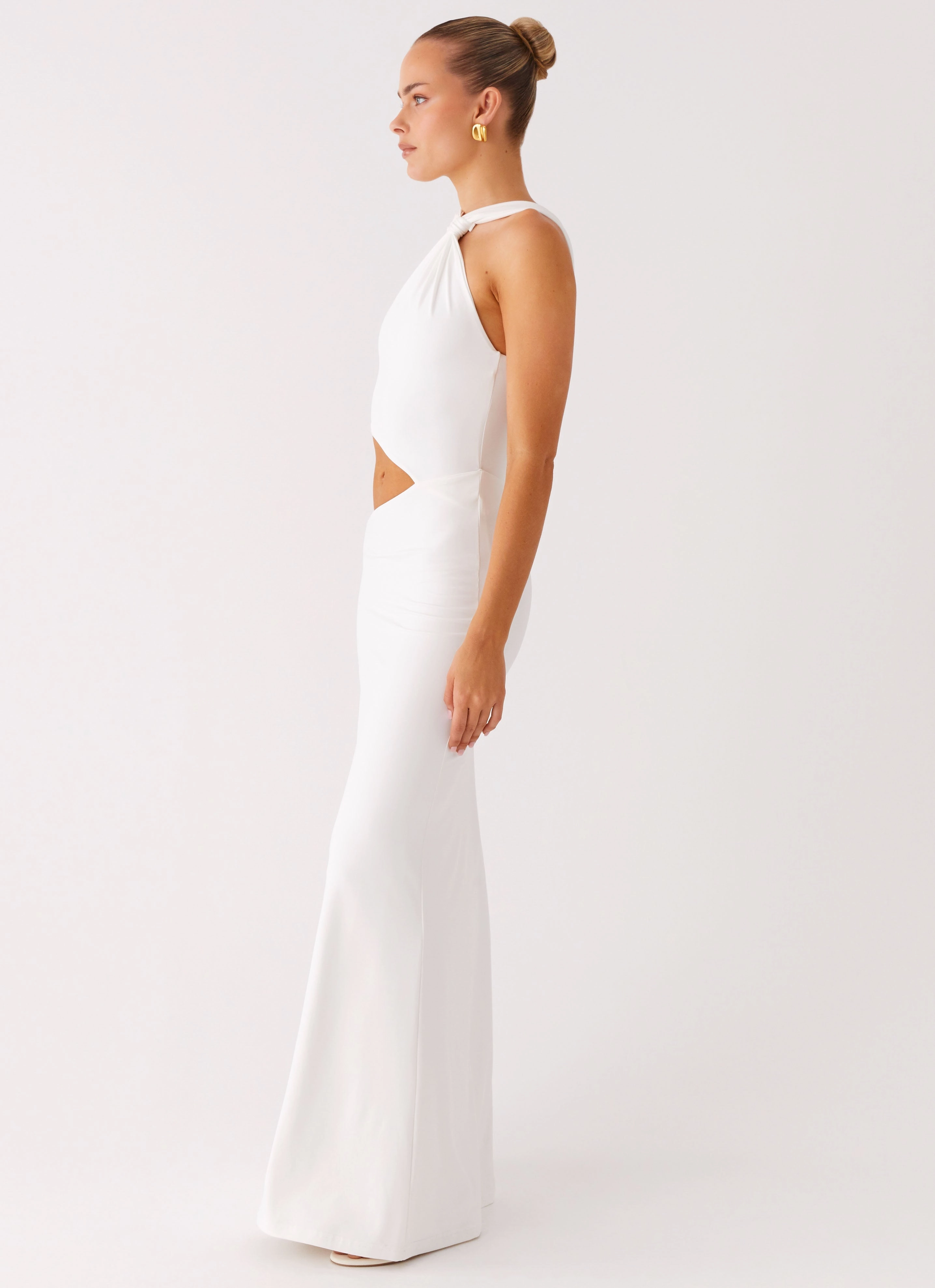 Juliander Knot Maxi Dress - White Sophisticated Style