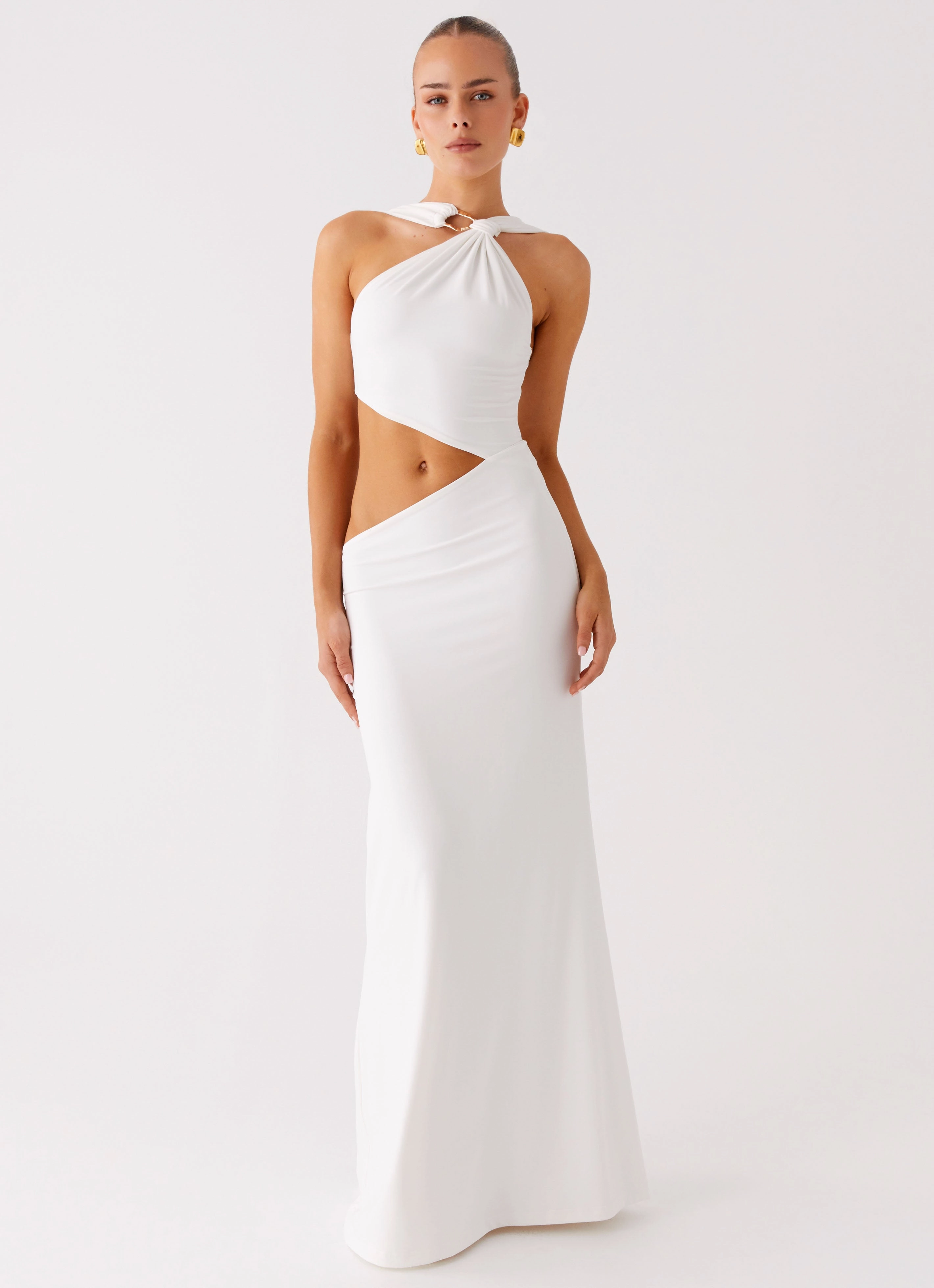 Relaxed day dress Juliander Knot Maxi Dress - White