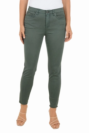 Olivia Euro Twill Frayed Ankle Pant Chic Design All Day Wear Comfort