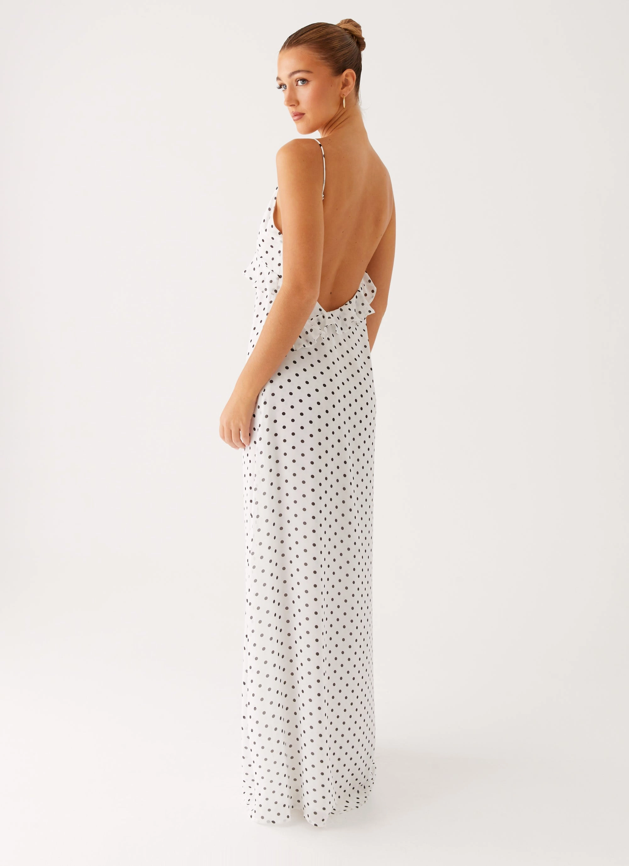Timeless Line Summer Mood Harri Maxi Dress - White Polka Dot