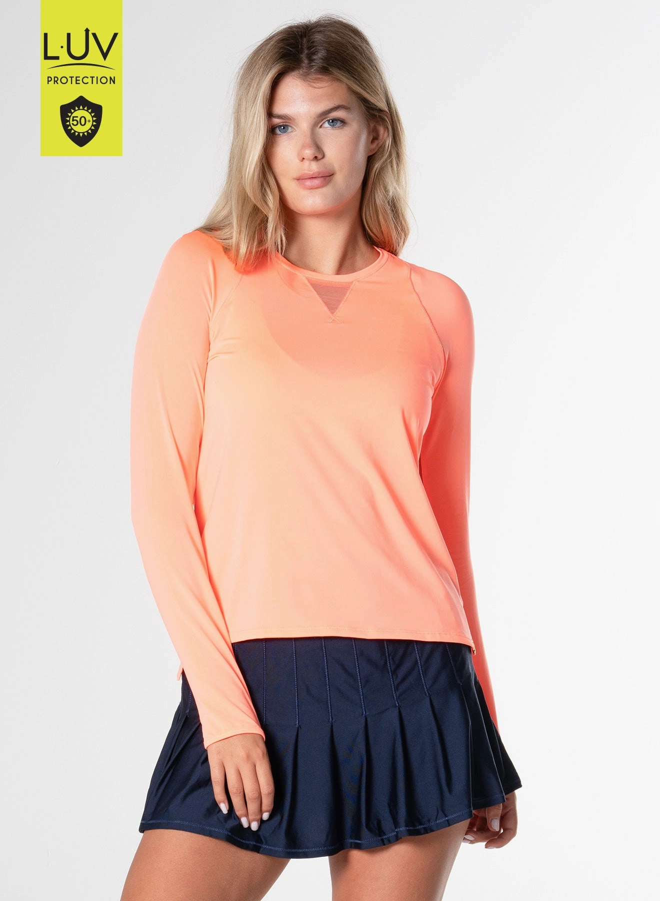 DoubleNeedle Stitching MidweightJersey High Low Breezy Long Sleeve