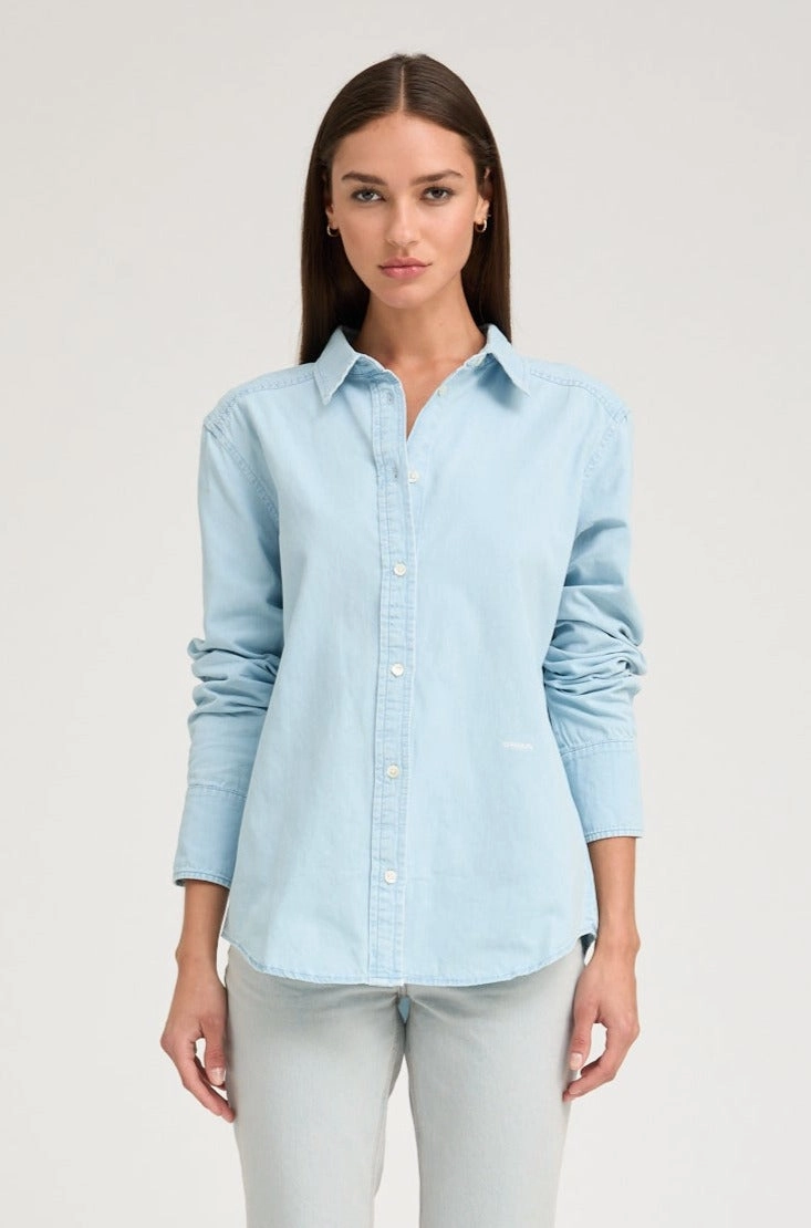 Light Blue Chambray Button Down Bold Design Hidden Ventilation Zones