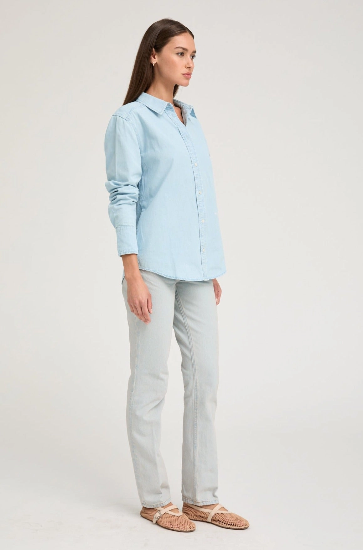 Light Blue Chambray Button Down Sustainable Manufacturing
