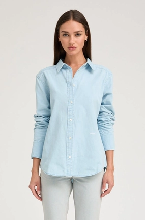 Light Blue Chambray Button Down Bold Design Hidden Ventilation Zones