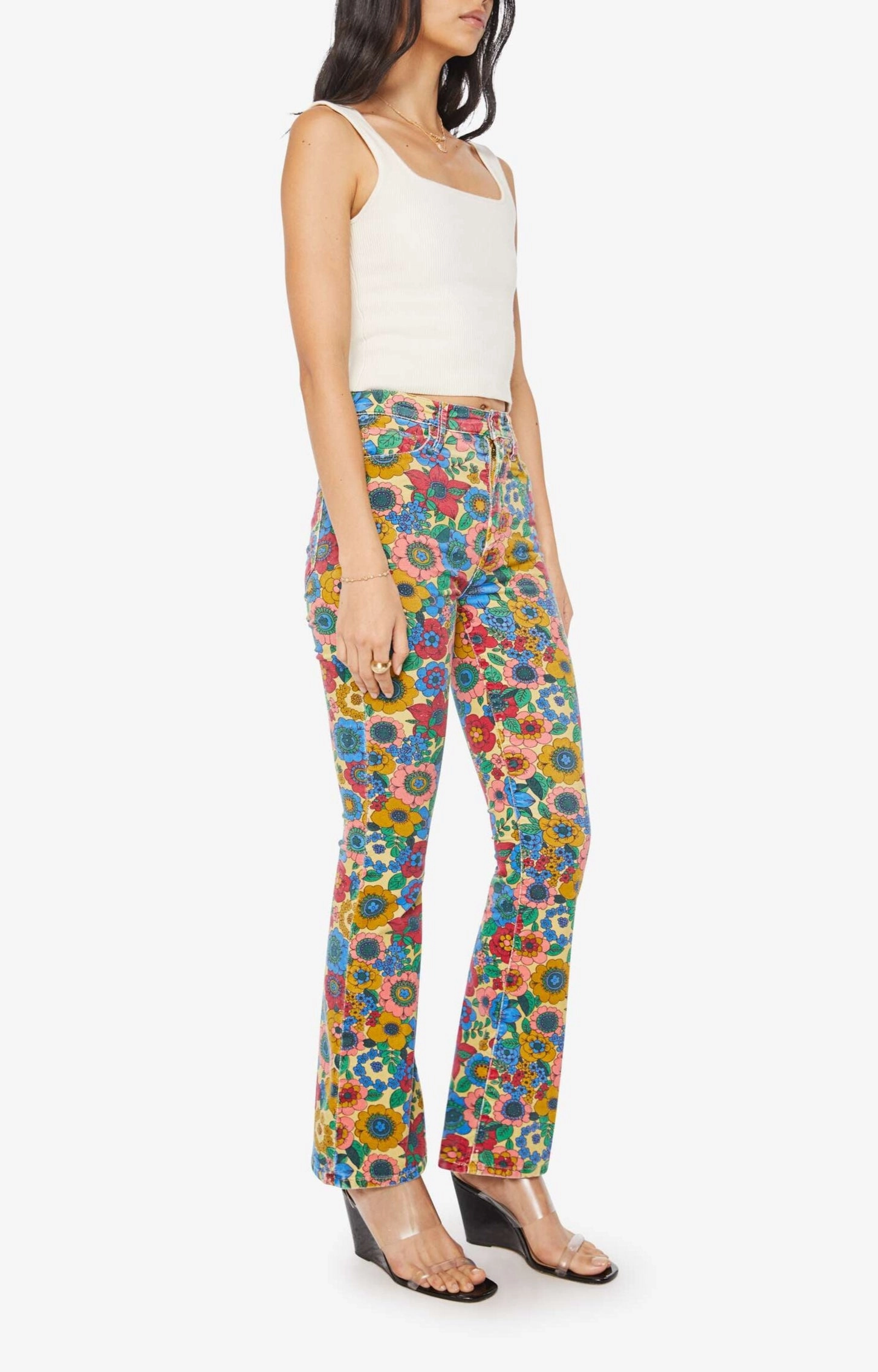 Neutral Choice Rainy Day Everyday High Waisted Weekender Skimp in Track And Flower Fields