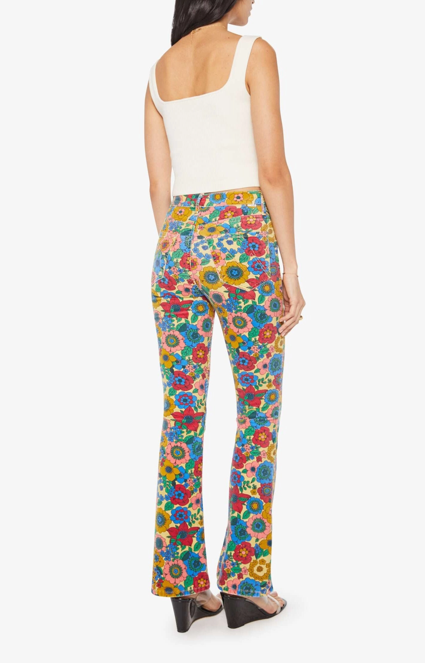Modern Vibes High Waisted Weekender Skimp in Track And Flower Fields