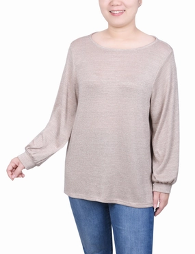 StretchKnit Petite Long Sleeve Tunic Top