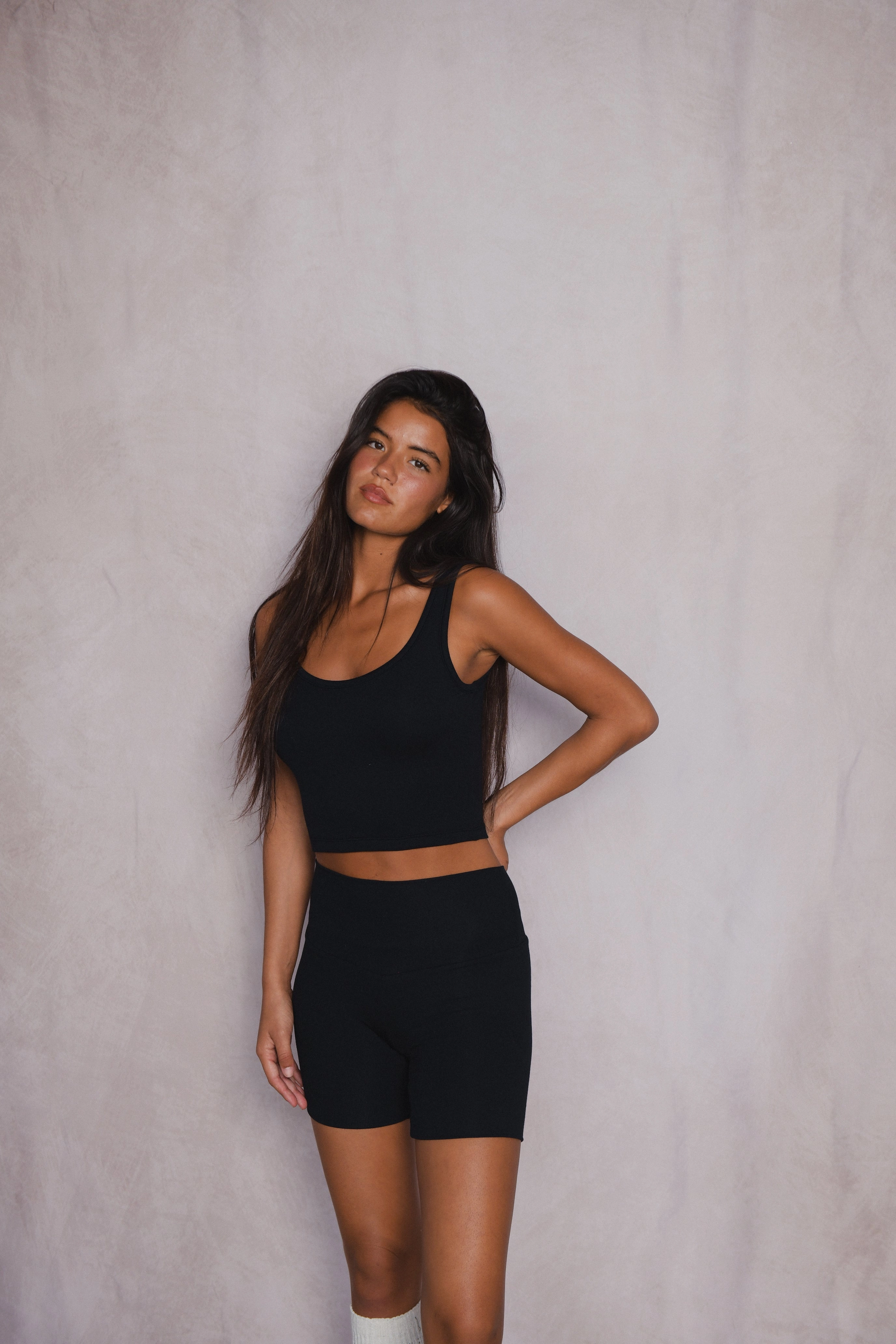 Baby Ribbed Bike Short - Black prom night