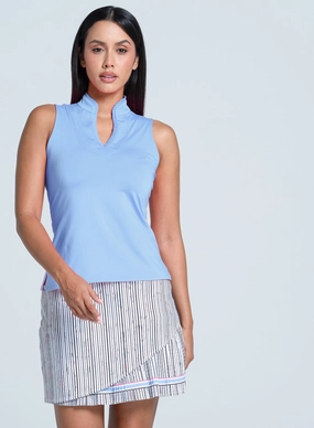 Pleated Placket Sleeveless Casual Button-Down