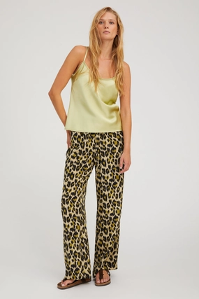 Green Leopard Silk Kauai Pants TaglessDesign