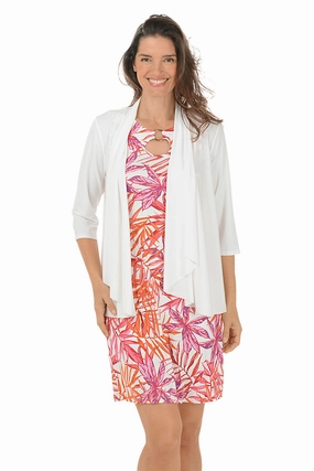 Solid Color Draped Open Front Shrug Athletic Wear BondedSeams