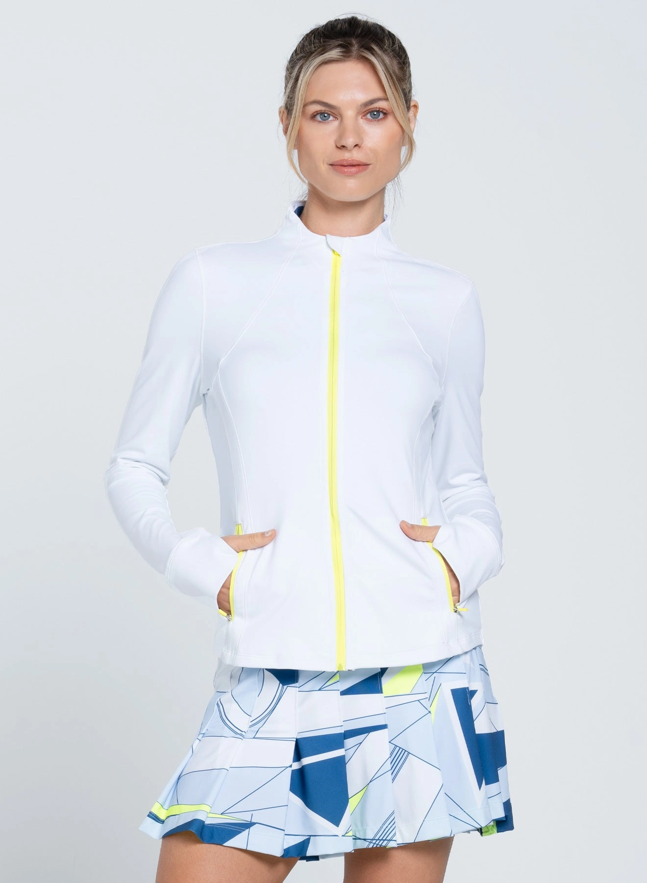 High Neck Zip Jacket Fashionable Fit