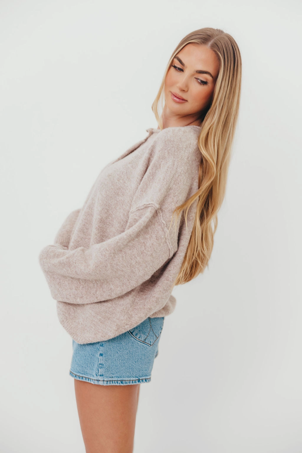 Kyla Cardigan Sweater in Oatmeal -Restocking Mid Oct Ventilated Mesh Panels Ergonomic Fit Design