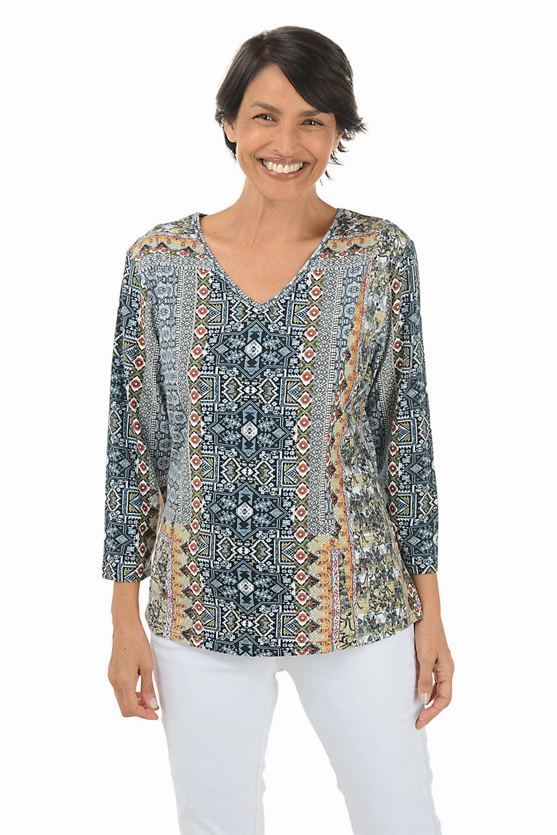 Hilary 3/4 Sleeve Knit Top LightweightDesign