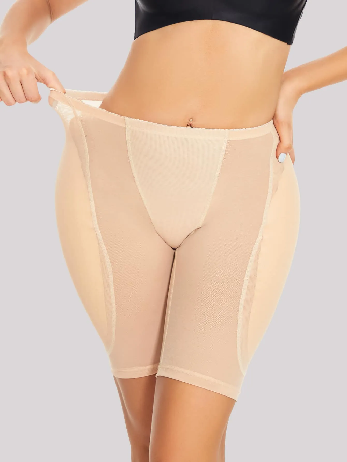 Hip Padded Enhancer Shapewear Shorts for Women - Tummy Control & Sports