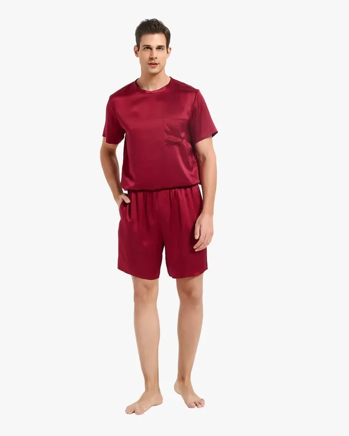His & Hers Relaxed Silk Pajamas Claret