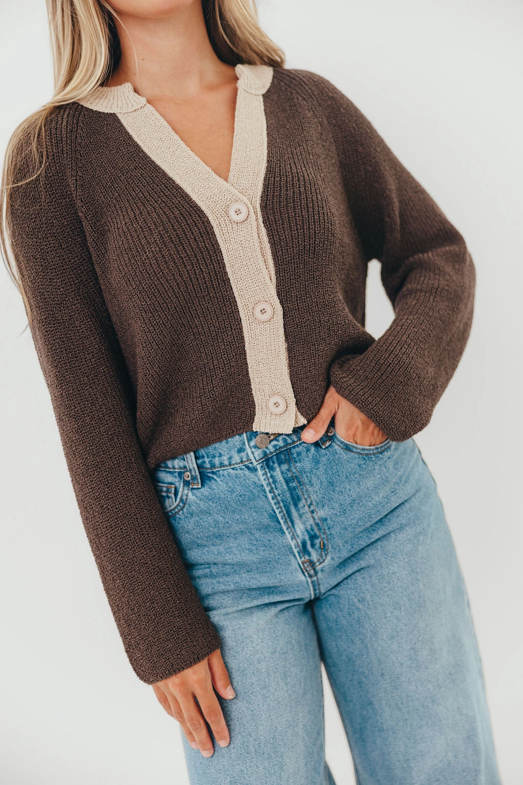 Holland Cardigan Top in Warm Charcoal Flowy Tunic