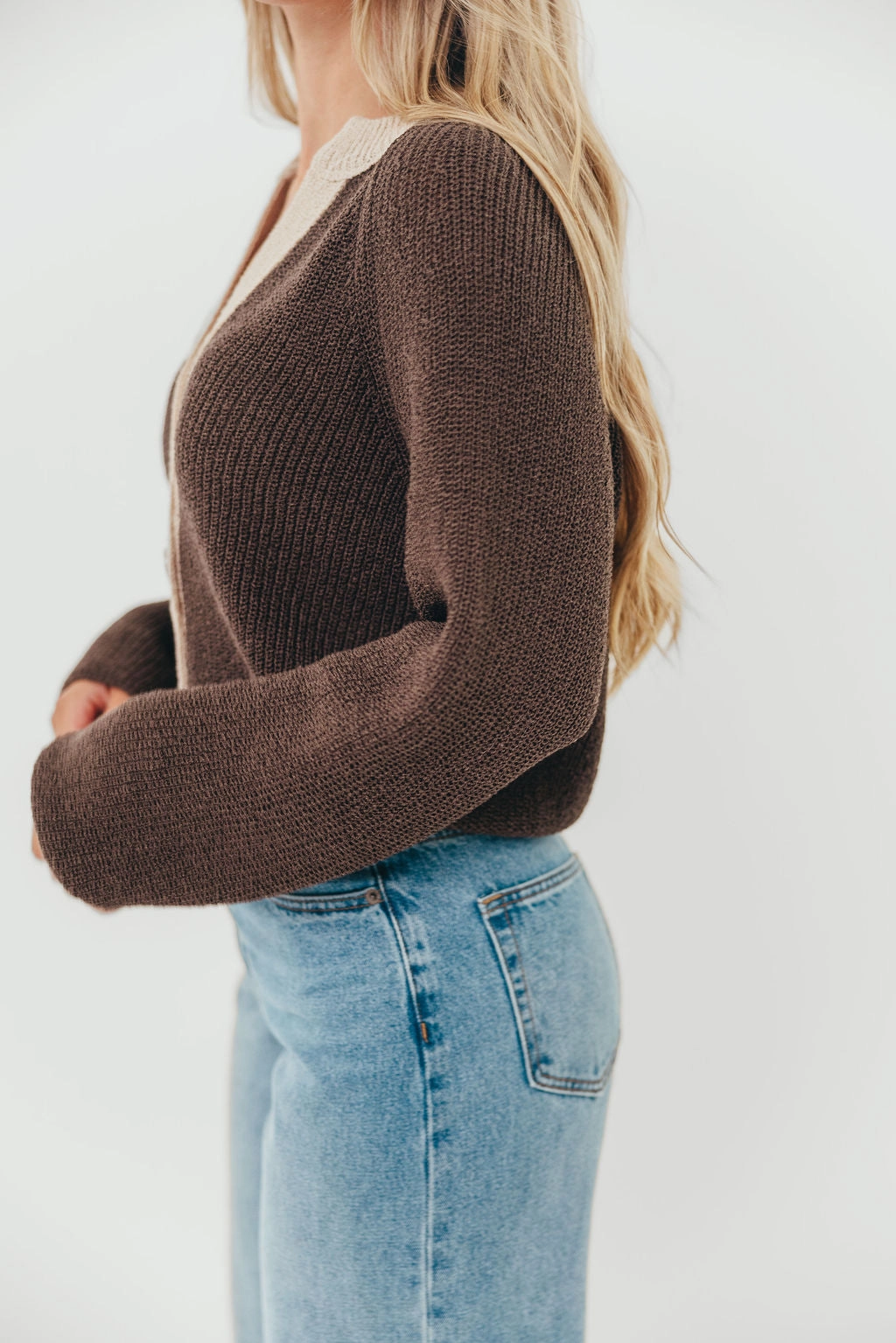 Holland Cardigan Top in Warm Charcoal Odor Control Finish ReflectiveDetails