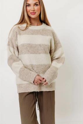Hollis Textured Sweater in Cream Taupe Neutral Tone Palette SheerLayering